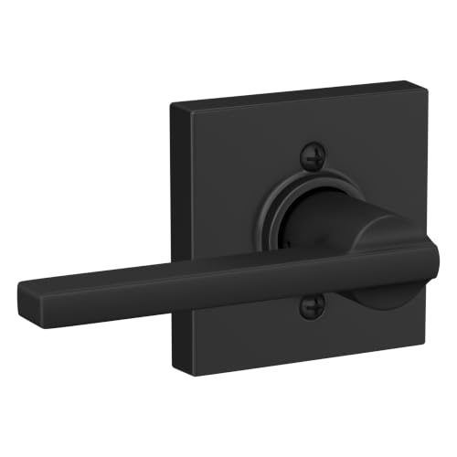 Image of SCHLAGE Latitude Non-Turning Dummy Door Handle, Reversible, Matte Black | Non-turning dummy lever door handle with no latch or lock, Decorative pull, One sided, Easy to install, Certified durability
