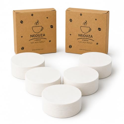 NEOUZA Lot de 500 filtres ronds en papier pour machine à expresso, porte-filtre à moka non blanchi jetable (51 mm)