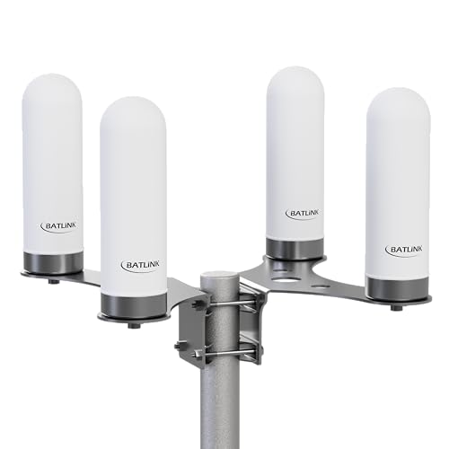 BATLINK MAO5GV1-4 4x4 MIMO Marine Grade (IP66) 5G Antenne inkl. 2.5m Kabel - 9dBi Leistungsgewinn, für 5G und LTE geeignet, Multiband Rundstrahlantenne, Außenantenne (Weiß)