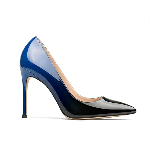 COLETER Women's 4 Inch Pumps Pointy Toe Wedding Dress Shoes Slip on Stiletto Pumps