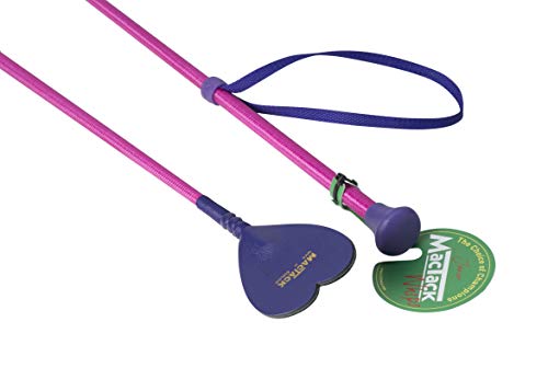 MacTack Cravache d'équitation Unisexe Rose/Violet Junior avec Gardien de cœur 50,8 cm, Taille Normale