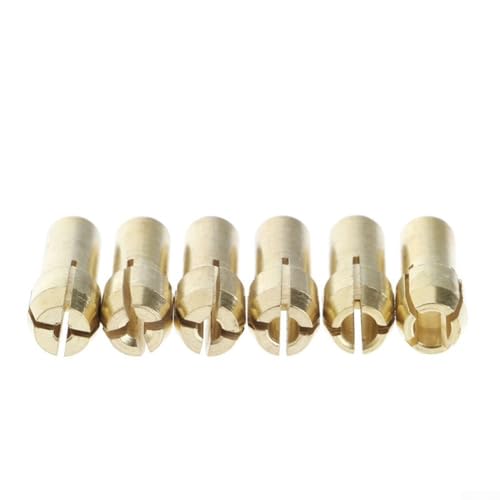 Dolvitrny Mini portabrocas para accesorios de herramientas giratorias M8 x 0,75 mm con 6 pinzas de latón compatibles con equipos de molienda Dremel