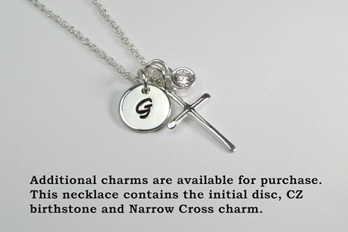Generic Monogram Necklace Sterling Silver Personalized Necklace Gift For Her Custom Hand Stamped Disc Initial Necklace Layering Jewelry thumb #8