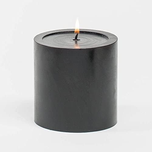 ARIJA Fall Special pear Spice Black Scented Round Pillar Candle_3x3 inch_Home Décor, Wedding Receptions, Baby Showers, Birthdays, Celebrations, Party Favors & More,Burning hrs - 30 hrs -2 Pieces