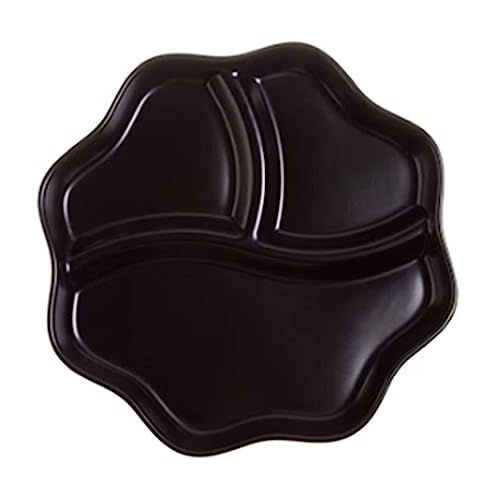 YUEKOPOU Dinner Plates,Divided Dinner Plates, The Diet Control Plate,Dinner Plates, Solid Color Portion Control Plate, Ceramic Portion(Black)