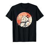 Japanese Minimalist 1950s Retro Space Cat Good Luck Kanji T-Shirt