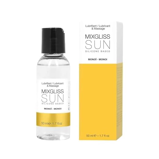 MIXGLISS SUN, Premium 2-in-1 Massageöl und Gleitgel auf Silikonbasis, Monoi, 50ml