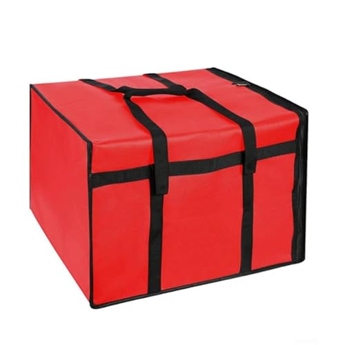 predolo Bolsa de Reparto para Pizza Aislamiento Térmico Bolsa Térmica para Pizza Mantiene la Temperatura Nevera Portátil de Tela para Pizzerías, Repartidores, Rojo+Negro, 60 60 35cm