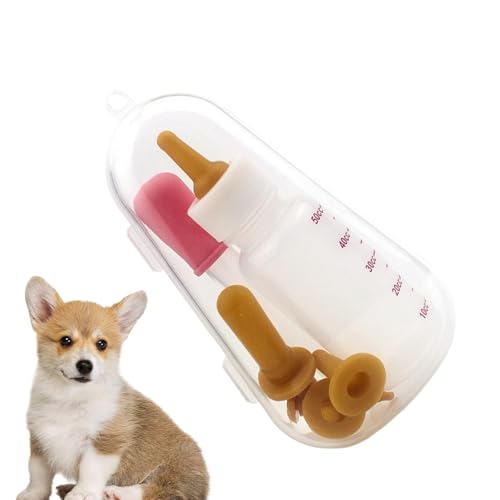 Comedero para pezones para cachorros - Jeringa multifuncional para gatitos Tubo de alimentación para cachorros, biberón de lactancia con cabeza de silicona Comedero de jeringa para cachorros para