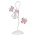 ONLI Lampada da Tavolo in Metallo Farfalle dipinte Vetro Trasparente 6 W, Bianco/Rosa