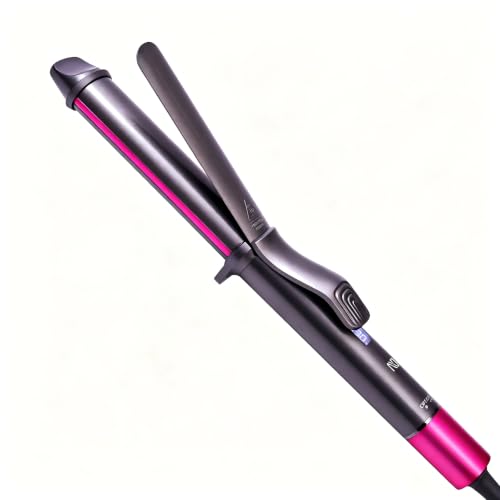 Nycoba Curling Iron 1 1/4 Inch Hair Curling Wand with Ceramic Coating Professional Hair Curler Fast Heating up to 430F Wide Voltage for Worldwide 60 Mins Auto Off Magenta