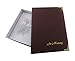 in Memory Funeral Guest Book, Visitor Registration, Condolence & Memorial Book, 7.25x10 inches, Brass Ring Binder (45) Removable Pages - Maroon