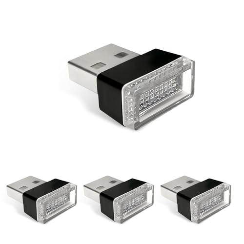 Lámpara LED interior ambiente USB para auto, 4 piezas miniatura 1