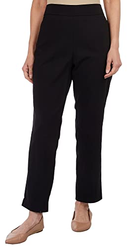 Coral Bay Womans 30 in. Solid Tummy Control Pocket Pant 10 Black