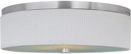 ET2 Elements-3 Light Flush Mount in European style-20 Inches Wide by 6.25 inches high-Satin Nickel Finish-White Shade Color