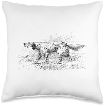 English Setter Vintage English Setter Dog Gift Throw Pillow