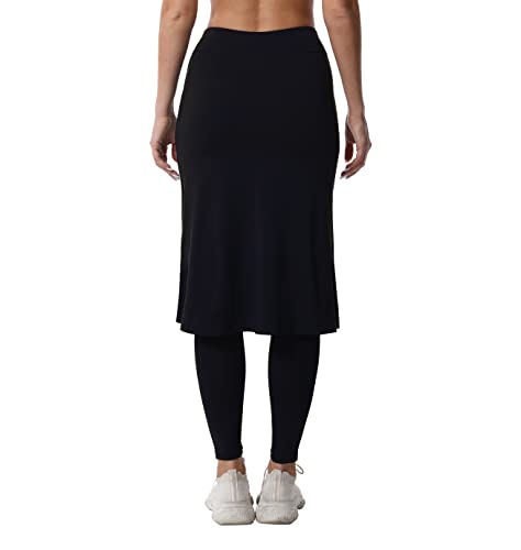 HOKOYI Women's Modest Long Skirt with Attached Leggings Pockets Midi Cover Up Workout Skirted Capris2