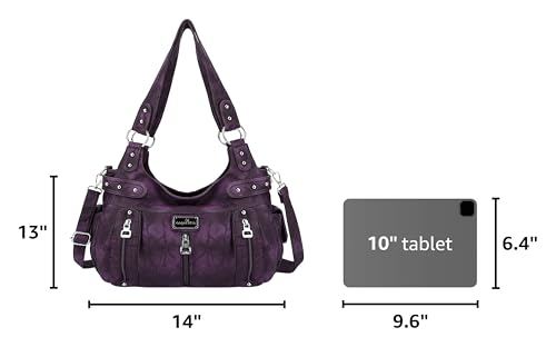 Image of Angel Kiss Large Purses and Handbags for Women Washed Faux Leather Crossbody Hobo Satchel Shoulder Handbag Tote Purse