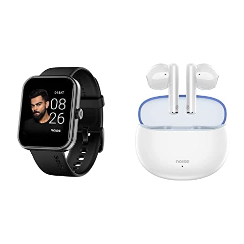 Image of Noise Pulse 2 Max Advanced Bluetooth Calling Smart Watch & Air Buds 2 Truly Wireless in Ear Earbuds with 40H of Playtime, Instacharge(10 min=240 min), Quad Mic with ENC (Clear White)