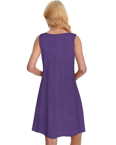 Image of Summer Dresses for Women Beach Boho Sleeveless Vintage Floral Flowy Pocket Tshirt Tank Sundresses 2026