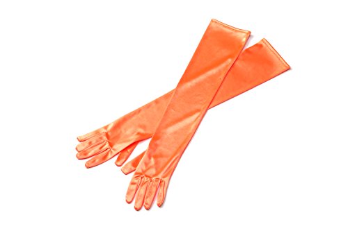 Utopiat Audrey Style Holly Golightly Long Elbow Length Opera Gloves pour les femmes (Orange)