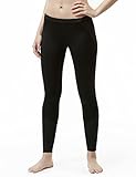 TSLA Women's Thermal Long Johns Underwear Pants, Fleece Lined Leggings, Winter Compression Tights, Wintergear Fleece Black, Small