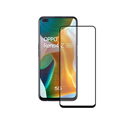 KSIX smart your tech Protecteur d'écran pour OPPO Reno 4Z 5G, verre trempé, épaisseur 0,33 mm, noir Cover