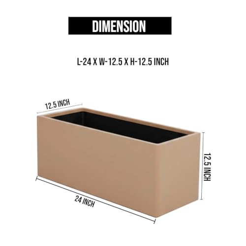 Image of Amazon Brand - Umi Recta R (24X12.5) Inch Rectangle Pots for Planter & Flowers Big Size Gamla - Lightweight, Durable Outdoor & Indoor Planters, Perfect for Balcony & Terrace Gardens (Brown)