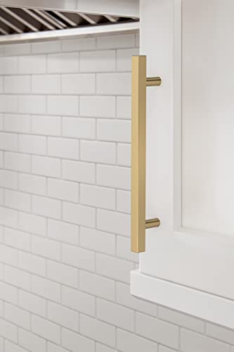 Image of Amerock 25 Pack 6-5 /16 inch Bar Pulls Square Champagne Bronze Drawer Pull