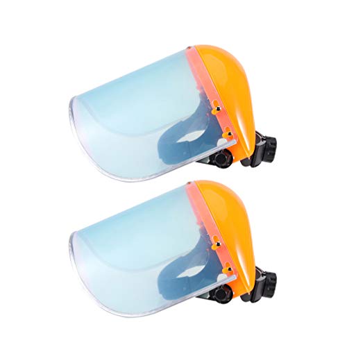 DOITOOL 2Pcs Safety Face Shield Visor Full Face Shield Anti-Fog Window with Ratchet