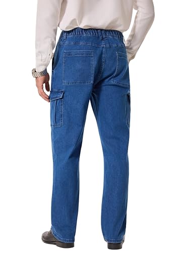 Mens Cargo Jeans with Elastic Waist Relaxed Fit Denim Cargo Pants Men Easy Wear Perfect for Outdoor3