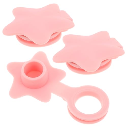 Cabilock 3Pcs Silicone Bath Plug Leak Bathtub Stopper for Home Hotel Bathrooms Stylish Star Pattern Design Secure Fit for Drain