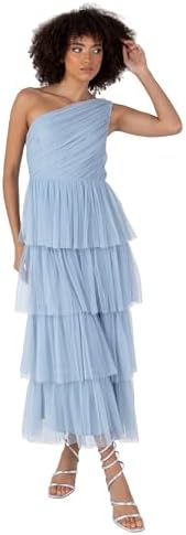 Anaya With Love - Robe Longueur Mollet De Maternité En Tulle - Blanc