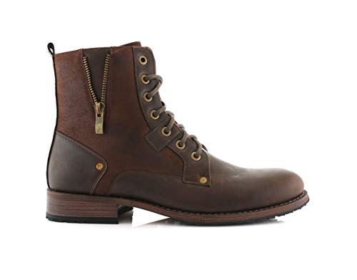 Image of Polar Fox Men's Casual Cap-Toe Ankle Boot Collection | Lace-Up Work, Combat, and Chukka Styles