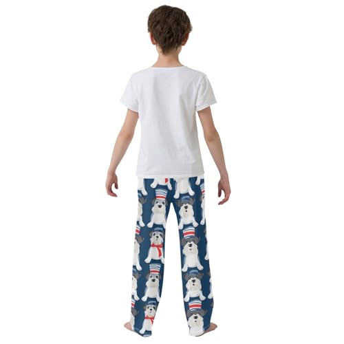 ZZXXB Sailor Terrier Dog Boys Long Pants Soft Trousers Elastic Waist Kids Lounge Bottoms with Pockets S-XL3