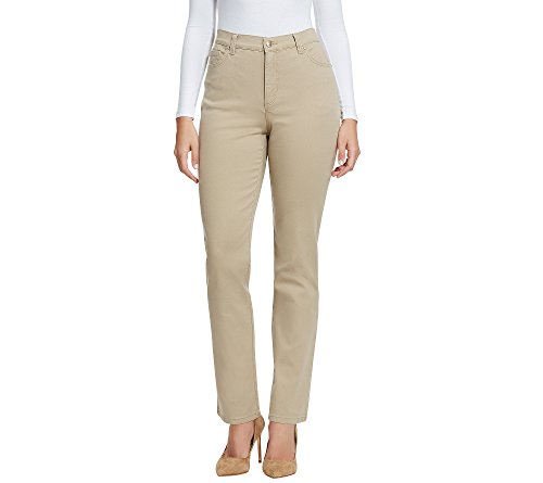 Gloria Vanderbilt womens Classic Amanda High Rise Tapered Jean, Perfect Khaki, 14 Petite Short