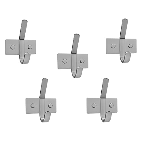 Sayoneyes 5 Pack Coat Hooks Wall Mounted - Heavy Duty Sus304 Stainless Steel Brushed Finish Waterproof Towel Hooks With Screws – Wall Hooks For Hanging Coats, Towels, Bag, Key, Hat (Silver) #TOP9