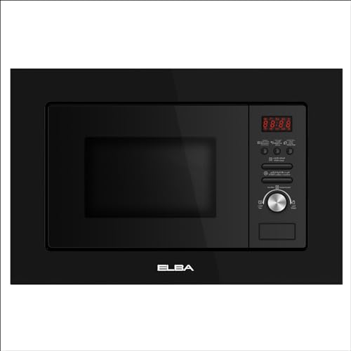 البا - شواية ميكروويف مدمجة سعة 20 لتر - 10 قوائم - اذابة الجليد بالوقت/الوزن - تشغيل سريع لمدة 30 ثانية + مؤقت 95 قدم - شاشة LED حمراء للتحكم الرقمي - قفل للاطفال - تجويف من الستانلس ستيل - تقنية ايطالية