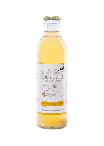 Image of KAALI BILLI Kombucha Honey Ginger | Naturally Brewed Fermented Tea Drink with Ginger Infusion | Balanced Flavor Beverage for Daily Refreshment | 250 ml Pack of 4