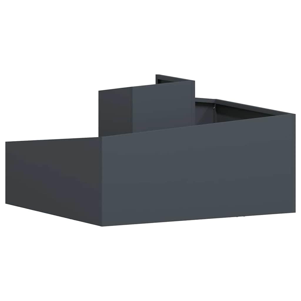 vidaXL Doniczka ogrodowa Antracyt 80 x 80 x 50 cm Stal zimnogięta, Ogród i taras, nowoczesny metalowy doniczka na zewnątrz, dekoracyjny pojemnik na rośliny, akcesoria na patio