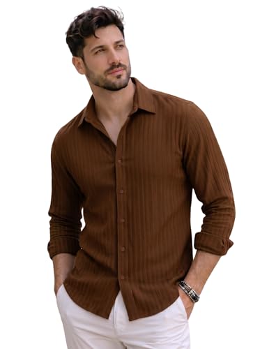Image of DEELMO Men's Regular Fit Solid Soft Touch Textured Shirt || Casual, Formal and Bussiness Wear || (Available in Plus Size)