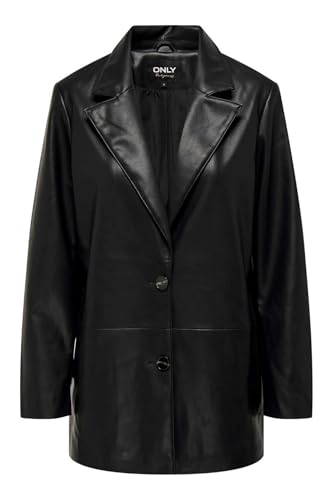 Only Onlheidi Sus Sb Faux Leather Blazer Cc Otw, Nero, L Donna - 6