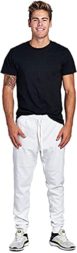 Image of ProGo Men's Casual Jogger Sweatpants Basic Fleece Marled Jogger Pant Elastic Waist
