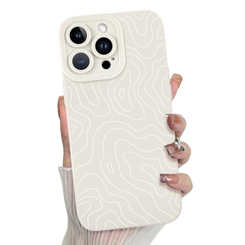 MZELQ for iPhone 14 Pro Max Case Wave Ripple Pattern -White
