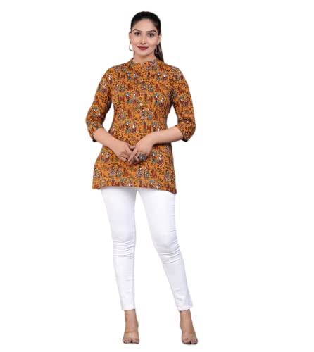 Image of Jikonet Women's Printed Rayon Straight Short Kurti