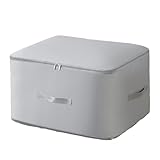 Upgraded Ultra Space Saving Self Compression Organizer Bag - Premium Large Capacity Storage Cube for Comforters, Bedding, Blankets & Clothes (1-Pack, Light Grey, 11 * 6.3 * 1.2inches)