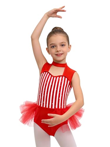 Runhomal - Disfraz de director de circo para niñas traje de danza domador de leones actuación de baile fiesta temática de Halloween, rojo, 11-12 Años