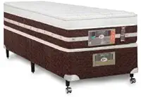 Cama Box + Colchão Castor Solteiro Silver Star Air One Face Hibrido 88x188x59cm