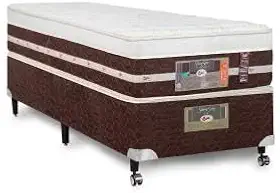 Cama Box + Colchão Castor Solteiro Silver Star Air One Face Hibrido 88x188x59cm