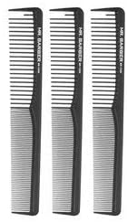 MR. BARBERProfessional Carbon Comb 100% Heat Resistant/round tooth tips/Gentle on Hair & Scalp -Set of 3 Combs- MB-CO09